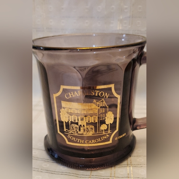 Culver 22K Gold Charleston South Carolina Souvenir Cranberry Glass Mug - Picture 3 of 12